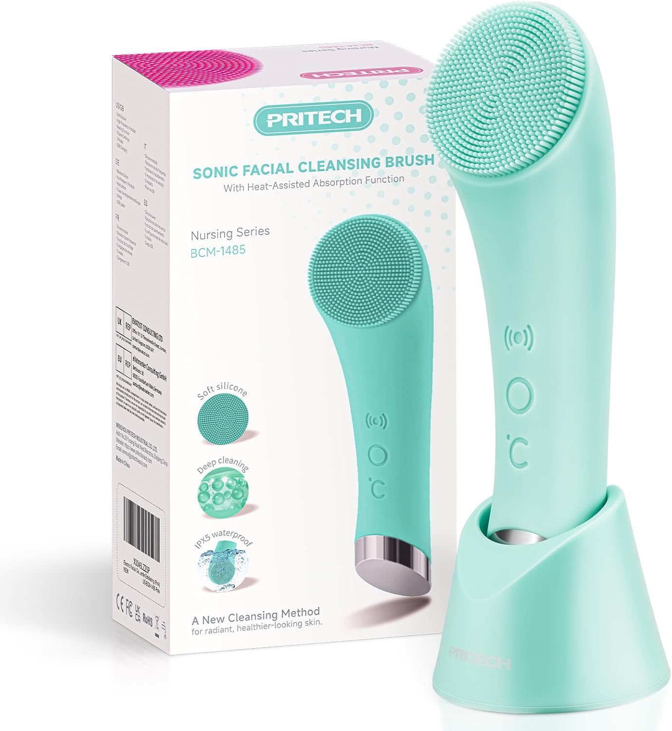 Sonic Facial Cleansing Brush – Heat & Vibration